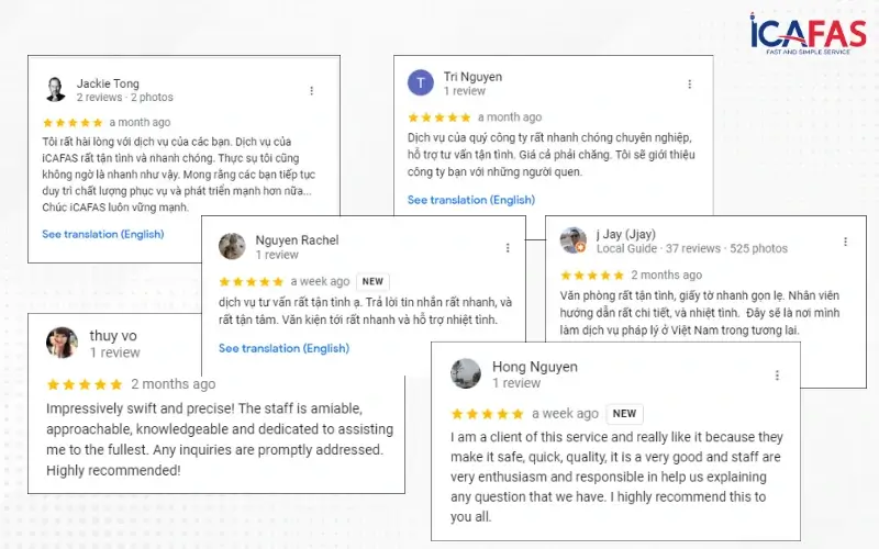 ICAFAS luôn nỗ lực mang đến dịch vụ tận tâm, chuyên nghiệp và nhanh chóng